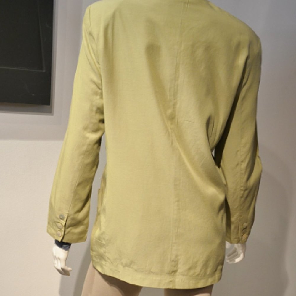 Kazu Vintage Spring Green Fuji Silk Blazer - Picture 3 of 5